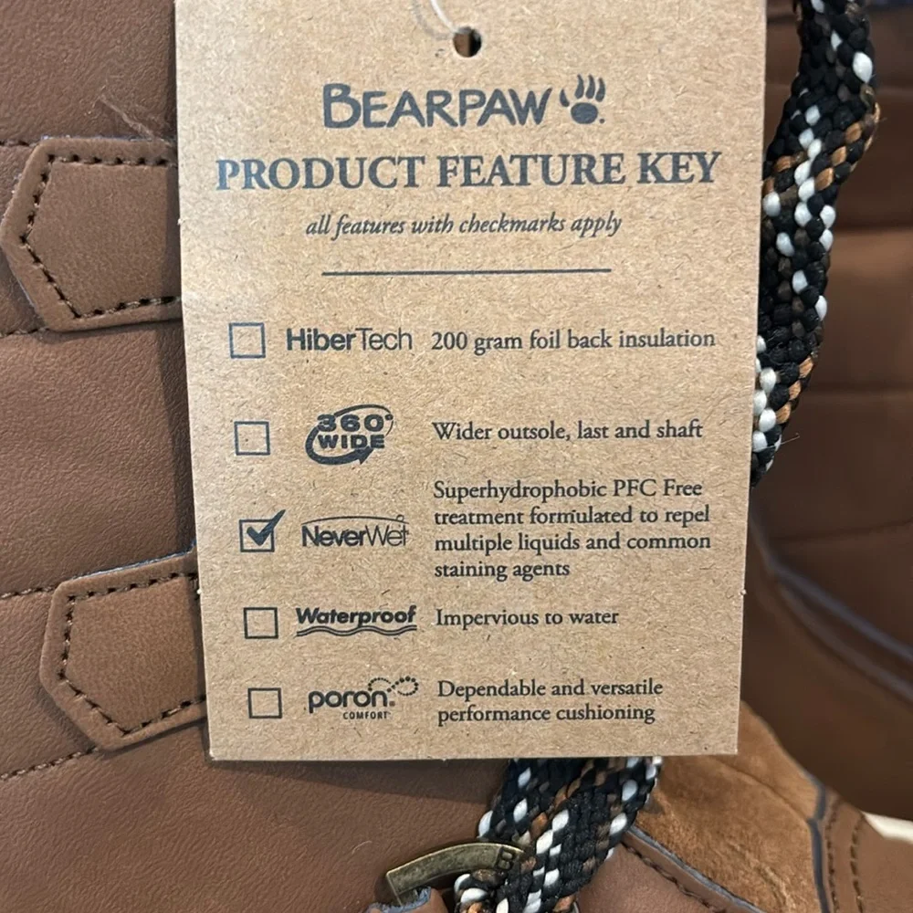 Bearpaw Desdemona NeverWet,wool blend lining,sheepskin footbed,EVA midsole boots